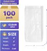 Pack of 100 Clear Gusseted Poly Bags 4 x 2 x 12 Clear Polyethylene Bags 4x2x12 Expandable Side Gusset Bags Thickness 2 Mil for Food Service Industrial