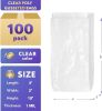 Pack of 100 Clear Gusseted Poly Bags 4 x 2 x 10 Clear Polyethylene Bags 4x2x10 Expandable Side Gusset Bags Open Thickness 1 Mil Ended Bags for Food Se