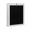 Floating Wall Mounted Table, Foldable Desk with Storage Shelves and Blackboard - black+white